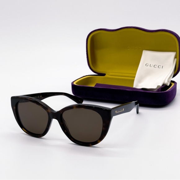 NEW GUCCI GG1588S 002 CAT EYE HAVANA BROWN WOMEN SUNGLASSES GUCCI - Picture 1 of 11